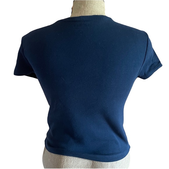 Tommy Hilfiger Navy Blue Women's Top size medium (looks small see measurements - Picture 2 of 5
